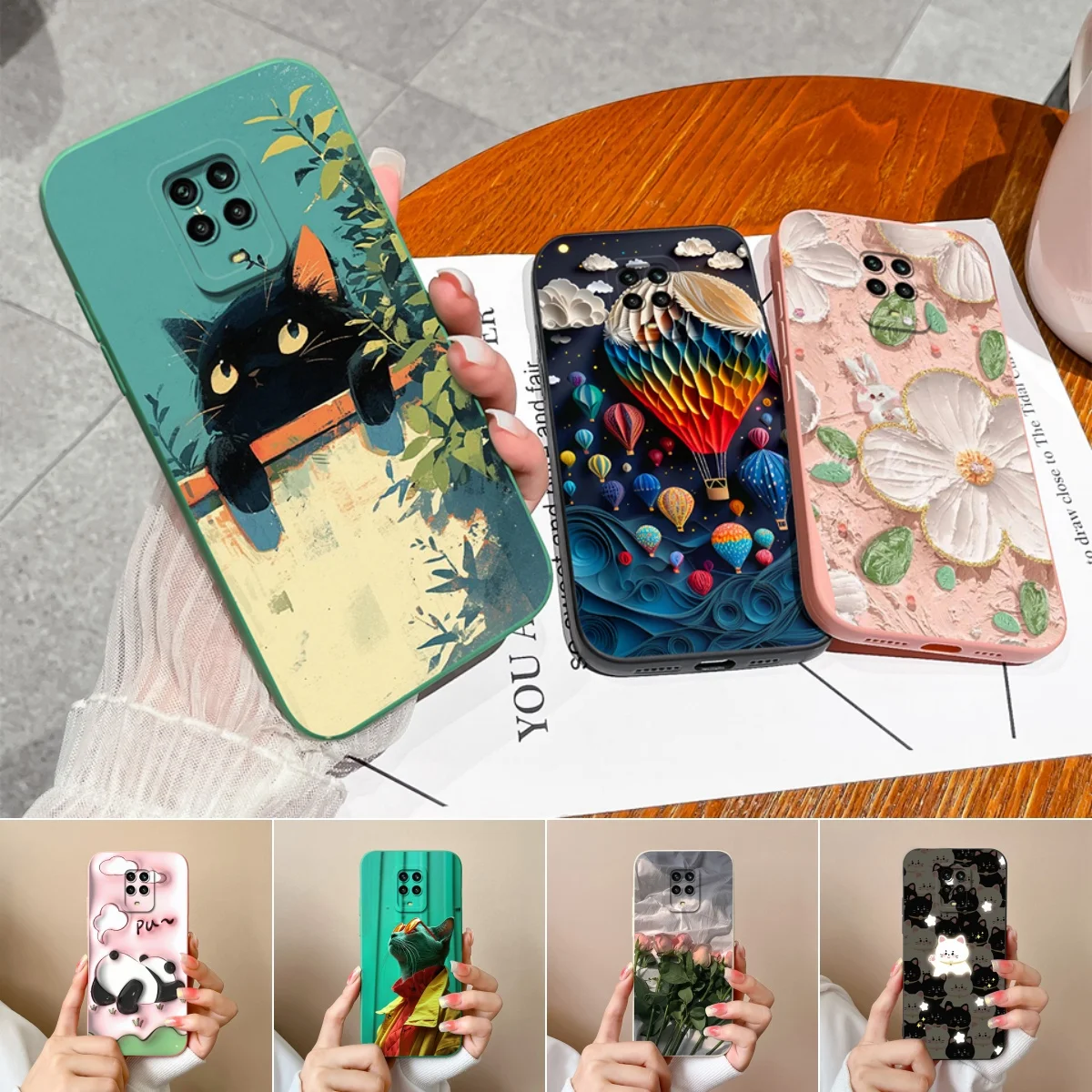 For Xiaomi Redmi Note 9 Pro Max Phone Case For Note9T 9S Funda Note9 Back Cover Soft Silicone Note 9S 9T 9Pro Flowers Coque Capa