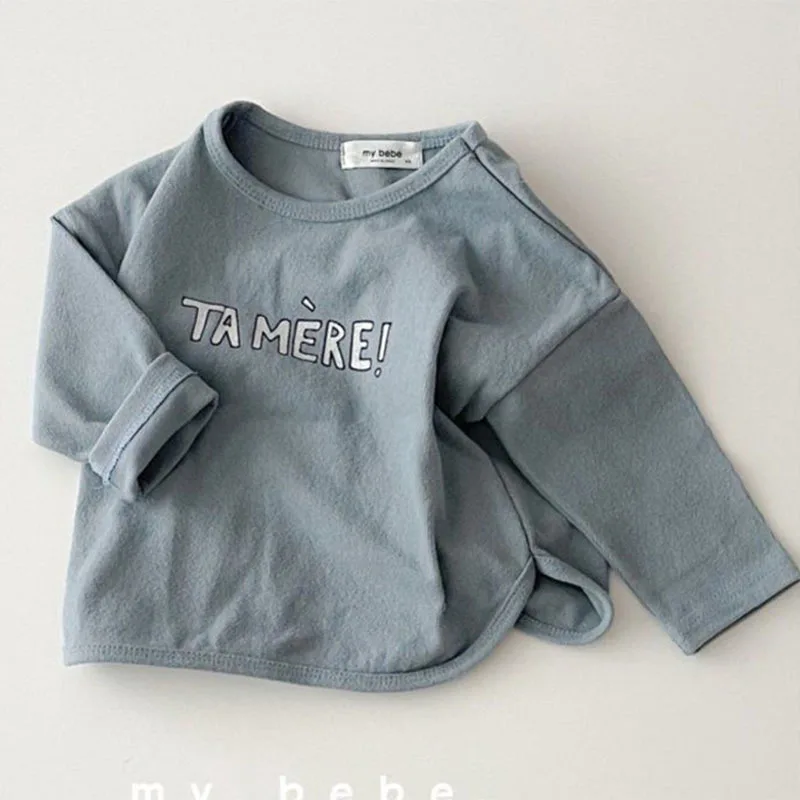 Autumn New Baby Long Sleeve T Shirts Infant Cotton Bottoming Shirt Boys Girls Letter Print Casual Pullover Tops Children Clothes