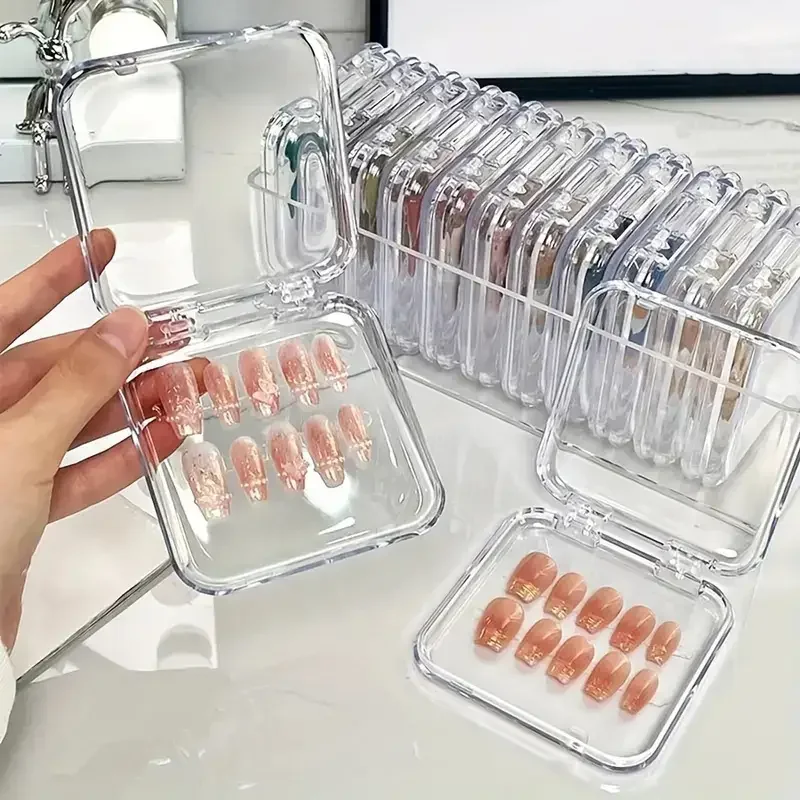 

10pcs Transparent Nail Art Storage Box Lightweight And Durable ractical Transparent Box Suitable For Nail Art Display Nail Salon