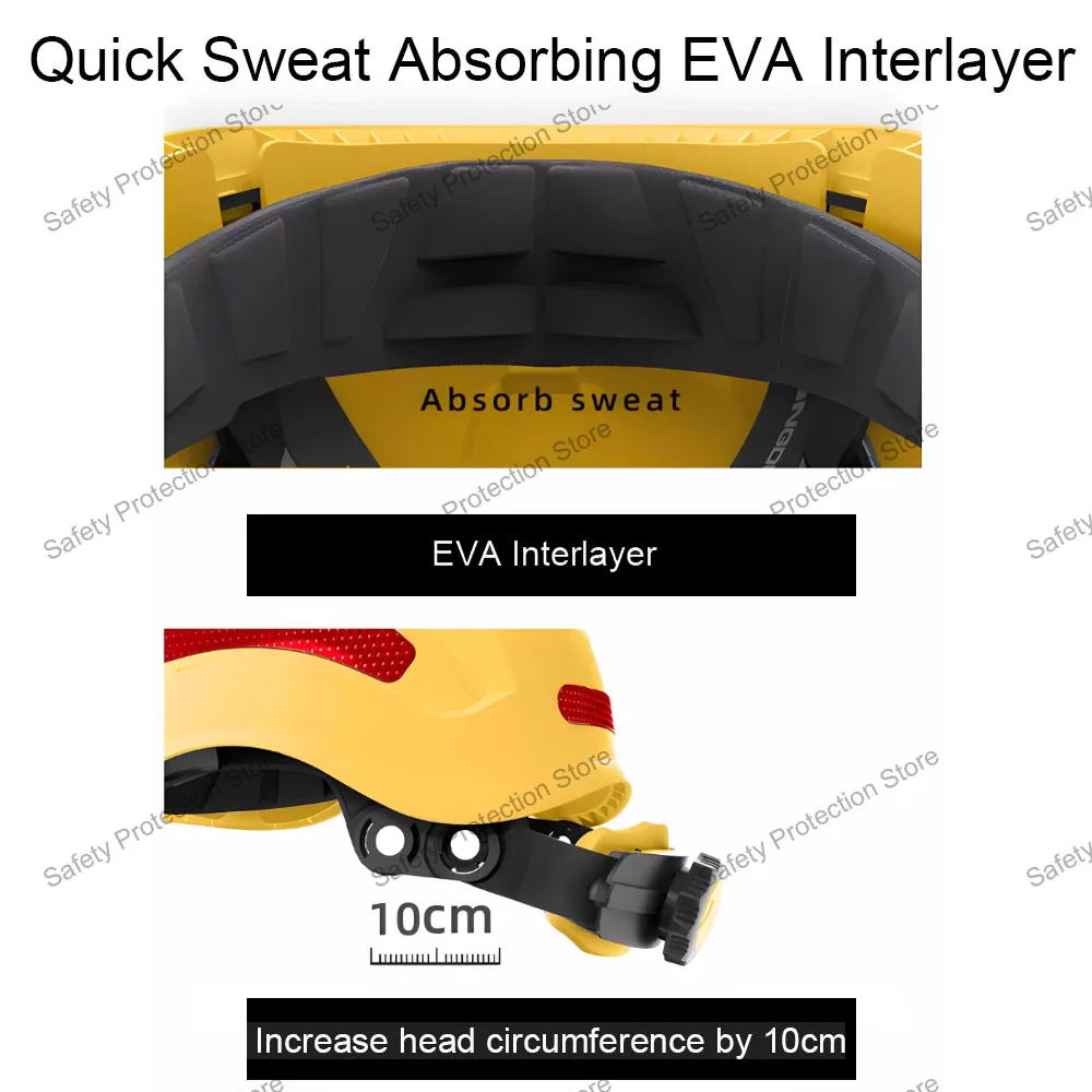 Construction Safety Helmet with Headlight Holder Miners ABS Vented Hard Hat Industrial Work Safety Cap Mining Head Protection