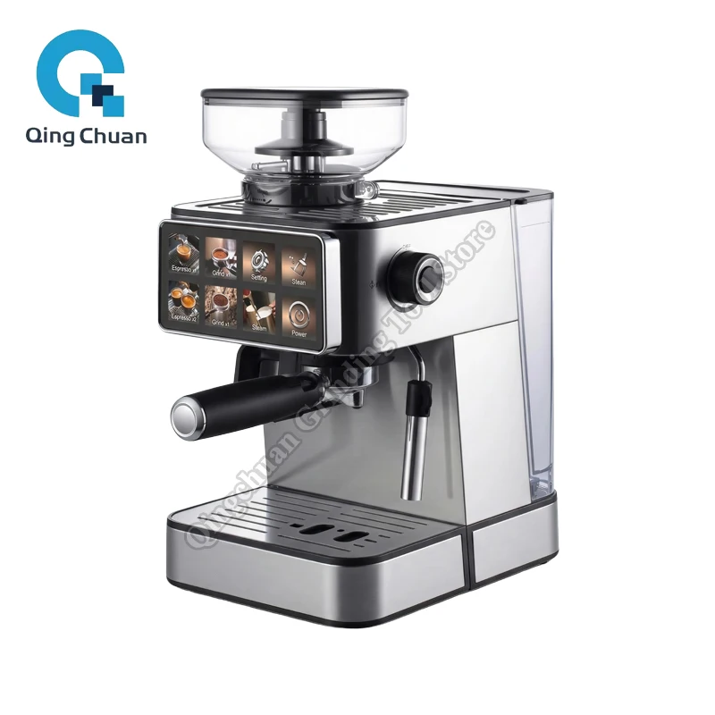 Automatic Coffee Machine with Built-in Grinder Milk Frother and Hot Extraction Function Touch Screen Espresso Coffee Machine