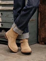 KOWM Botas de senderismo de piel de vaca para trekking hombre