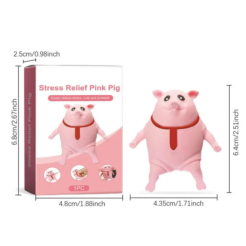 Cute Farm Animal Squeeze Toy Rubber Cute Squeeze Toys Animal Model For Kids Red Tie Design Round Body Animal Pinching Doll