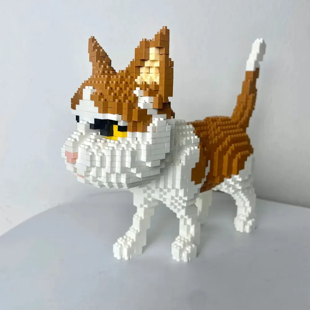 Cute Pet Cat and Dog Shaped Building Blocks, DIY Model Set Creative Construction Play, Collectible Bricks, Unique Gift Idea