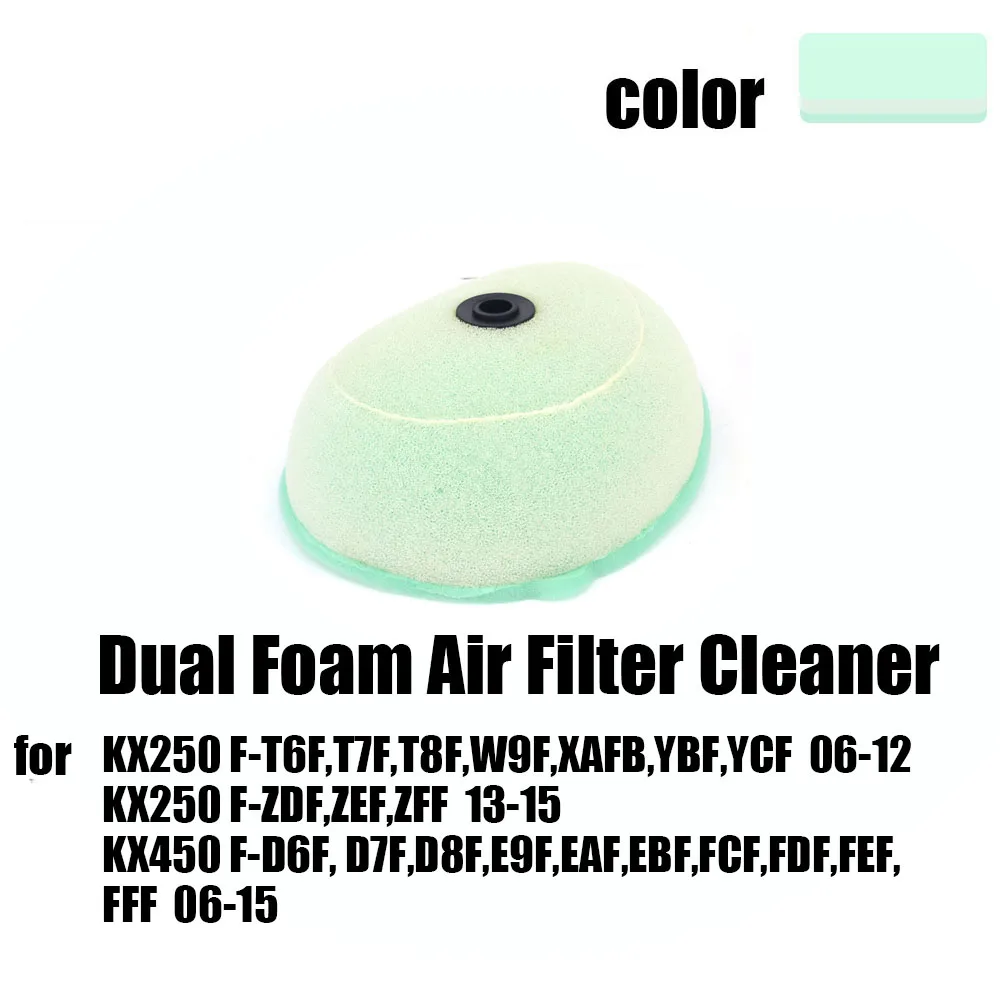 

Motorcycle Accessories Air Filter Cleaner Dual Foam For HONDA KAWASAKI CRF250R CRF250X CRF450R CRF450X KX250F KX450F 2006-2015