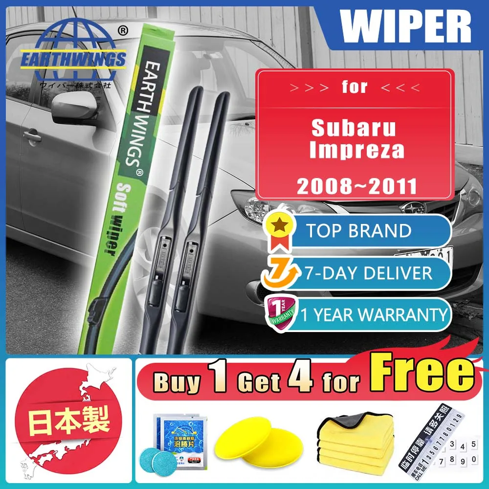 For Subaru Impreza B3 Outback Sport 2008~2011 2009 GH Front Rear Set Windshield Wiper Blades Rubbe Protective Windscreen Clean