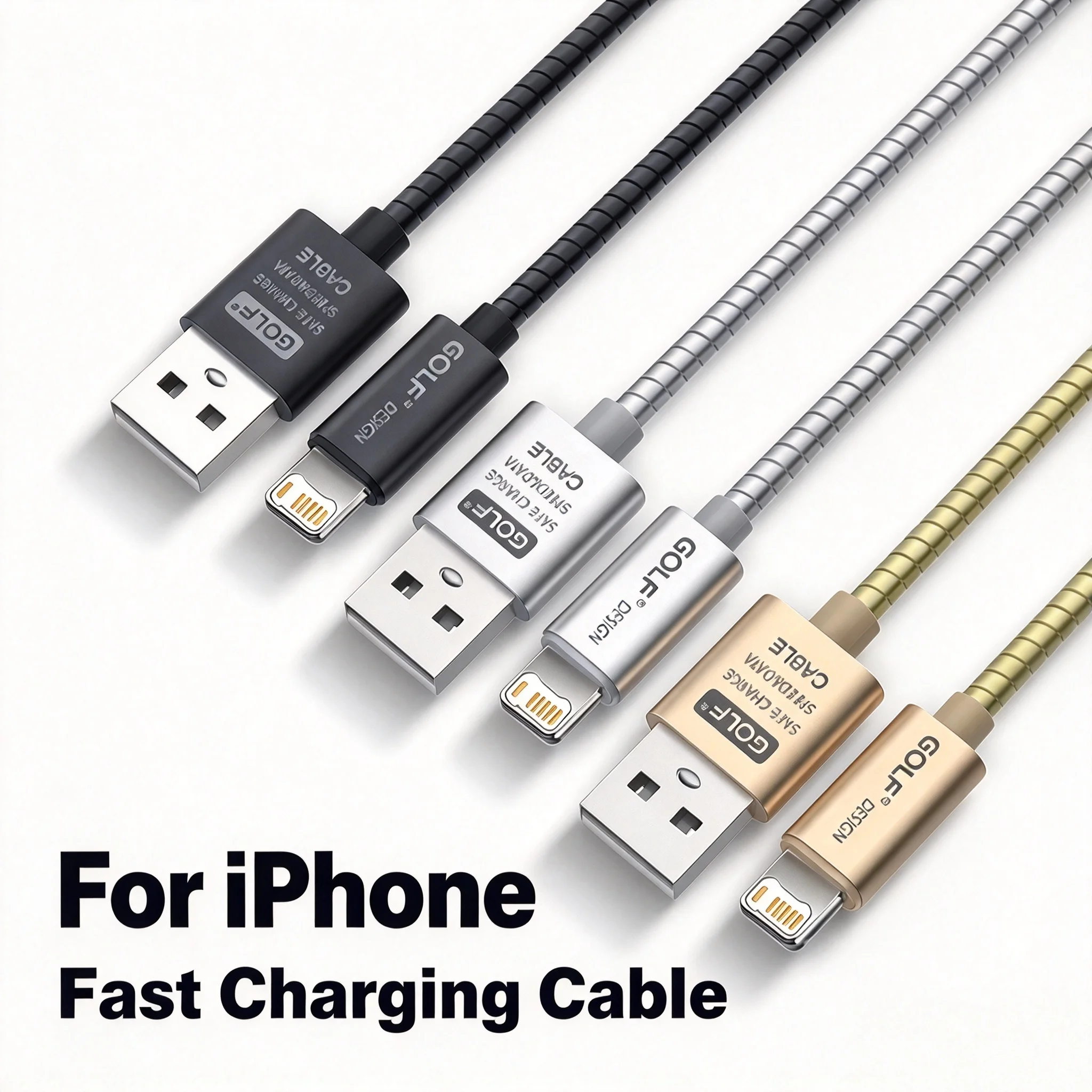 Alloy Design USB Fast Charging Cable For iPhone 11 12 13 14 Pro Max X XR XS Max 8 14 Plus USB-A Quick Charge Data Sync Cable 1m