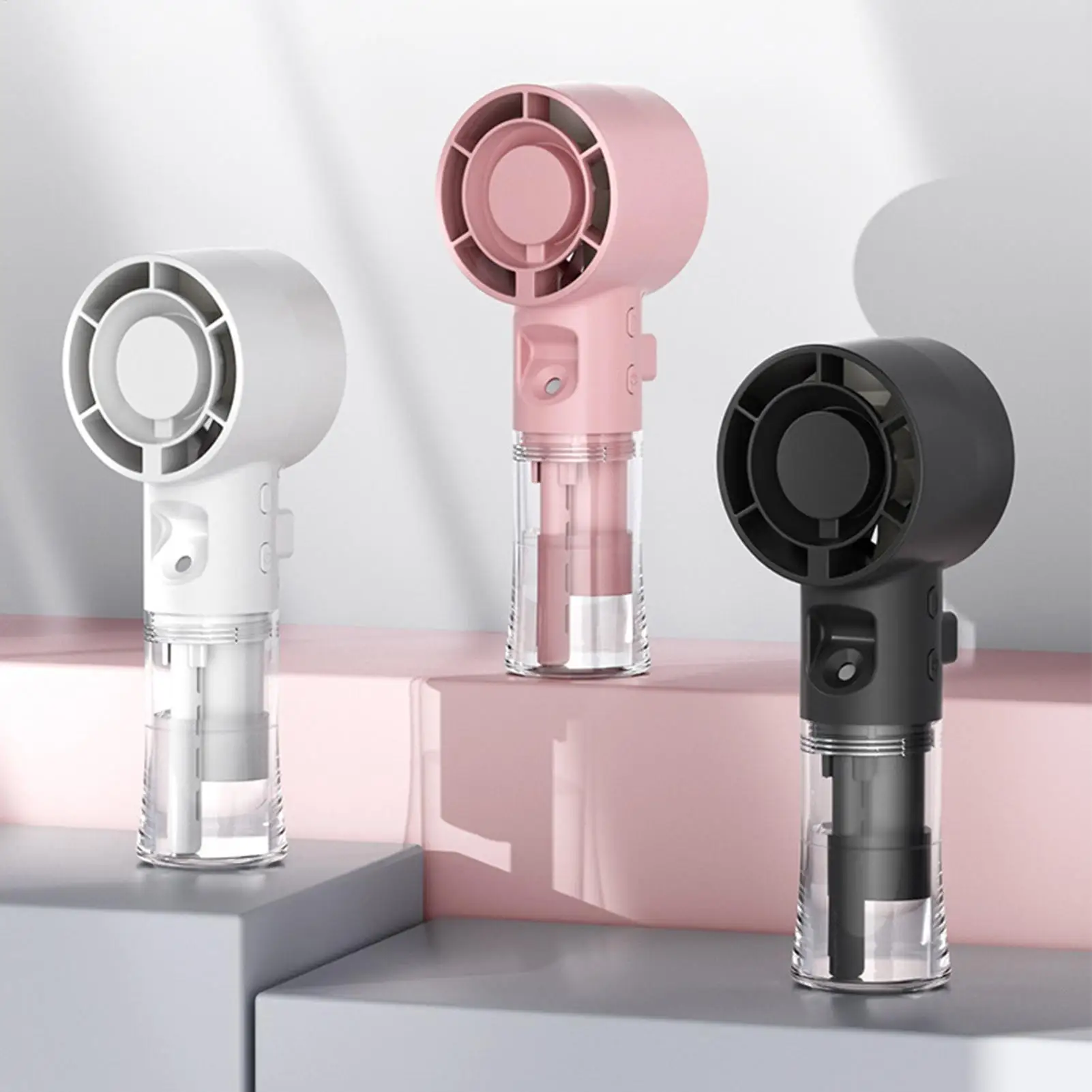 Handheld Misting Fan 4 Speeds Silent Rechargeable Misting Gadget Personal Handheld Fan for Outdoor Indoor Travel Overseas Beach