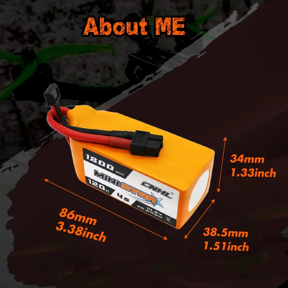 2 pz 4S 14.8V batteria Lipo 1300mAh 1500mAh 1800mAh 120C serie minimar con spina XT60 per RC FPV Drone Quadcopter aereo