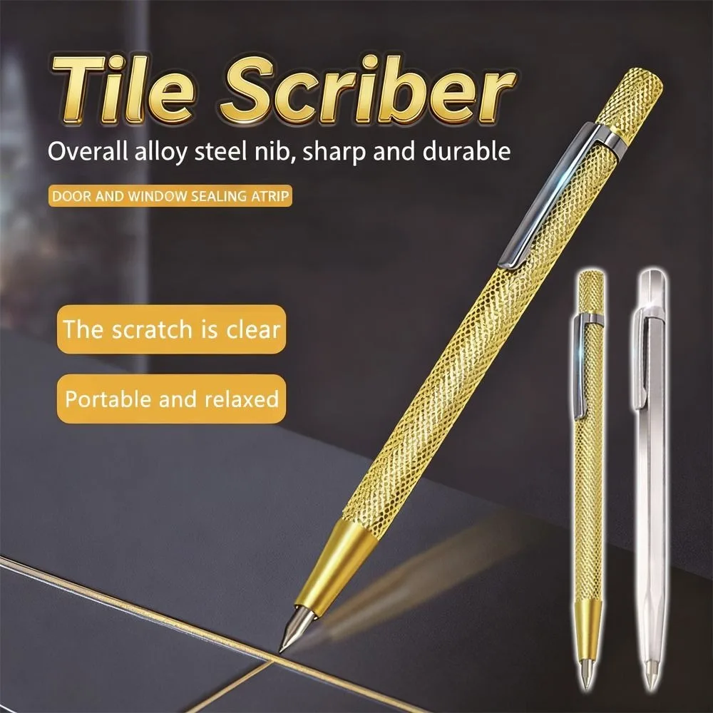 

New 2Pcs Diamond Glass Steel Alloy Marking Pen Carbide Scriber Marker Carbide Nib Separation Marking Needle Stainless Steel