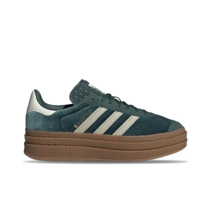 Adidas Green GAZELLE BOLD Women's Fashion Hundred Comfortable Low Top Board Shoes Wear-resistant Anti-slip Casual Shoes