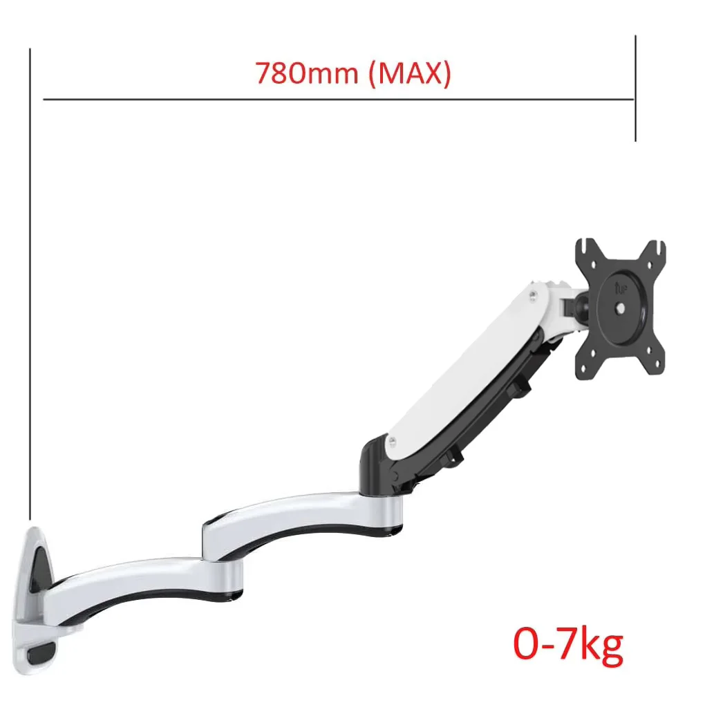 (long) GM113W TV Wall Mount 15-27" 0-7KG LCD Monitor Holder Gas Spring free Lifting Swivel Stretchable Stands Long Arm bracket