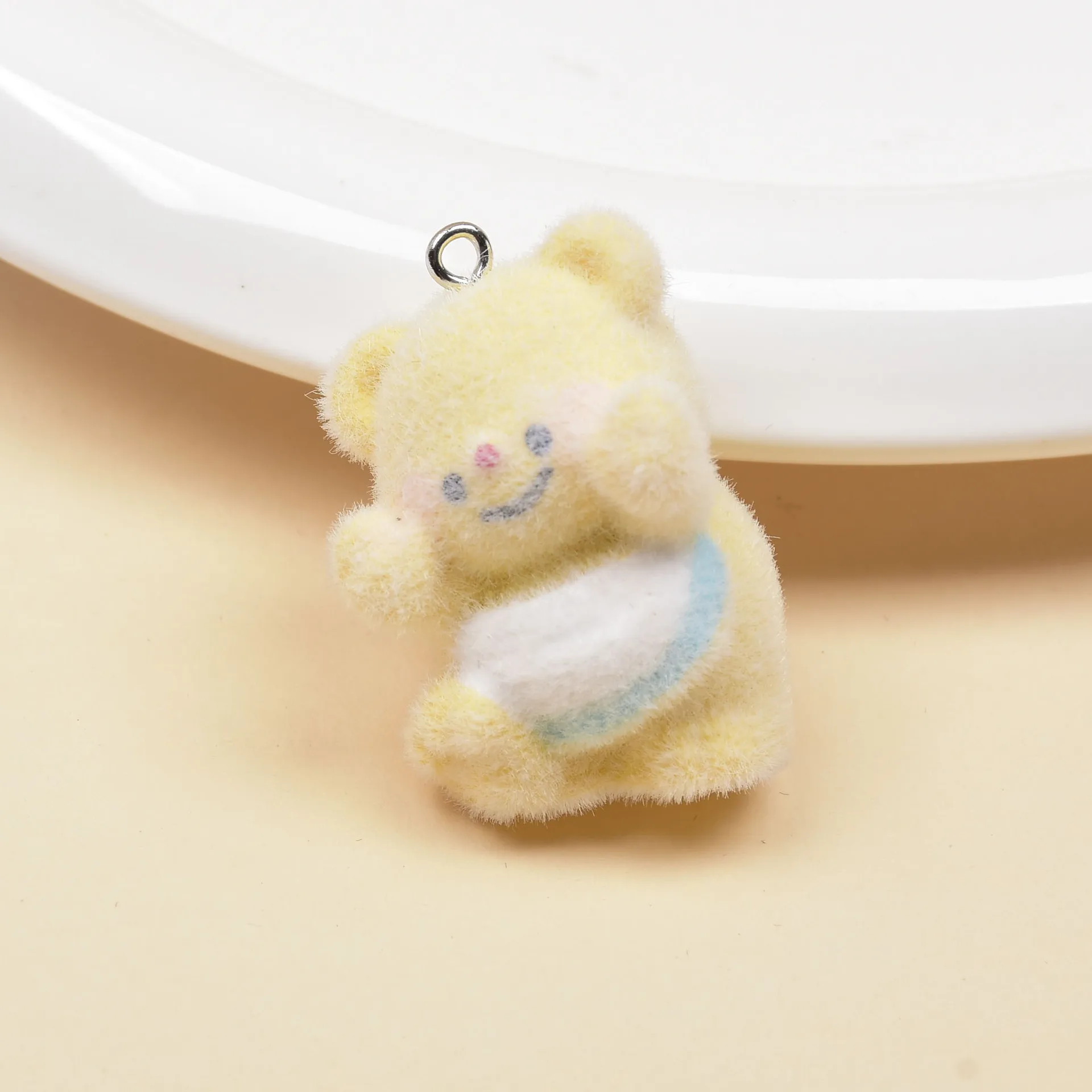 20pcs Cartoon Cute little bear Charms Plush Doll Resin Pendant For phone bag Keychains DIY handicraft Jewelry make
