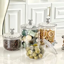 Transparent Sealed Jar PET Storage Jar Moisture-proof Flower Tea Jar Candy Dry Goods Coffee Storage Box Home Minimalist Wind Jar