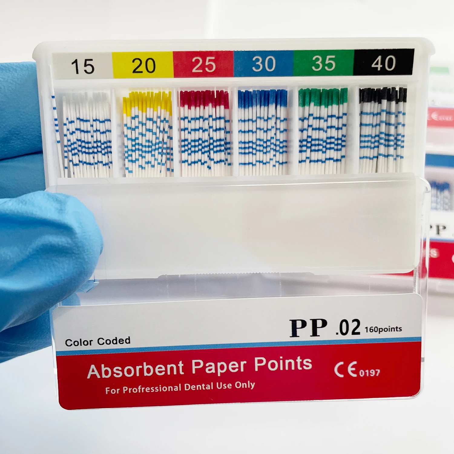With Scale Dental Absorbent Paper Points Taper 02 15#-40#  Endodontics Treatment Consumables Dental Pure Cotton Fiber Paper