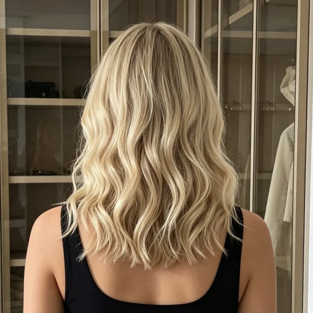 Natural Wave 24Inch Glueless Highlight Blonde HD Lace Front Wig For Women Pre Plucked Transparent Lace Heat Resistant Daily