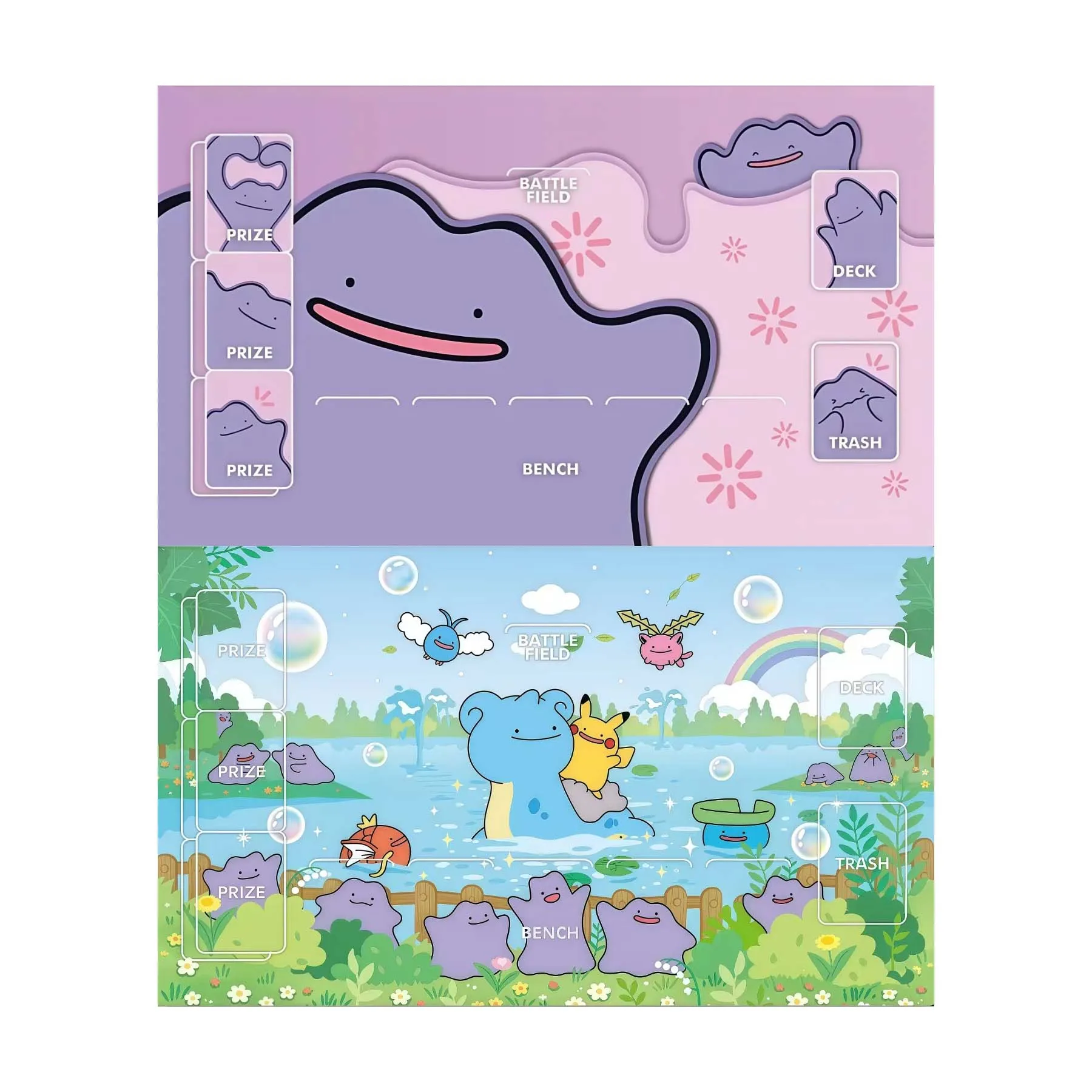 

Diy New Cartoon Ptcg Ditto Cute Q Version Card Battle Mat Ptcg Ditto Single Player Board Game Card Battle Card Pad Подарочные игрушки