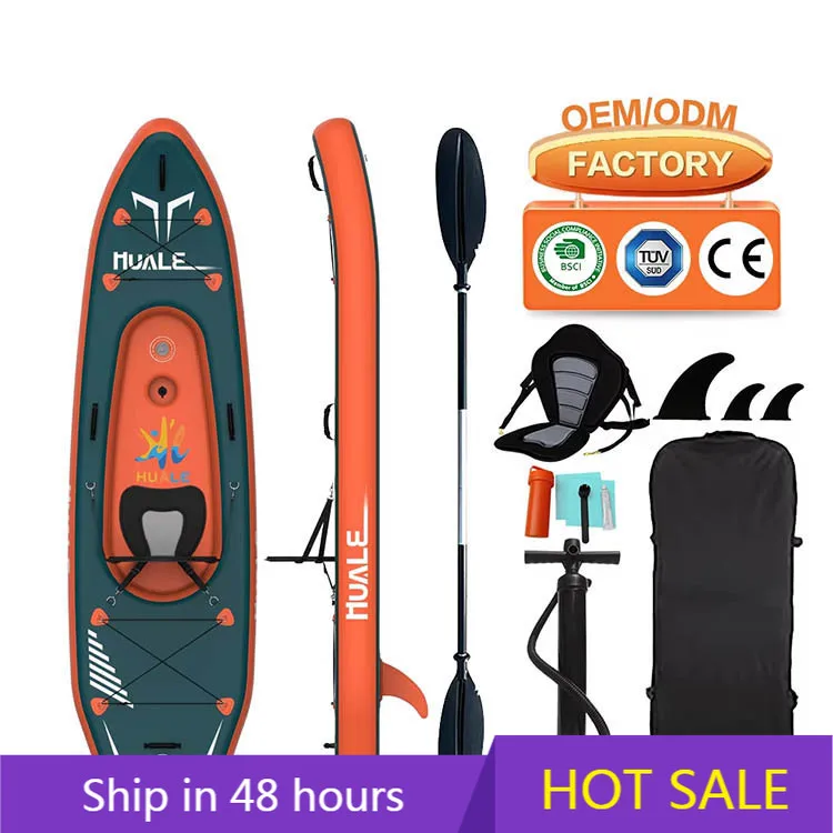Factory Wholesale 1‑Person Foldable Durable Eco‑Friendly Drop‑Stitch Inflatable Fishing Kayak OEM Custom Logo