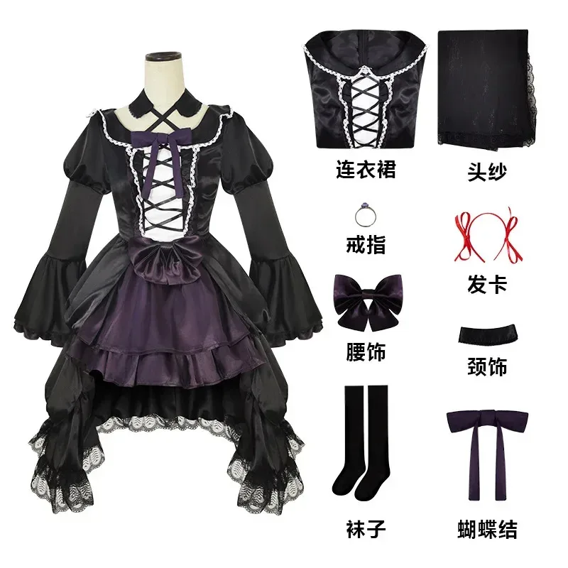 Anime Akemi Homura Kaname Madoka Miki Sayaka Cosplay Costume Wig Black Dress Halloween Costumes Sakura Kyouko Tomoe Mami
