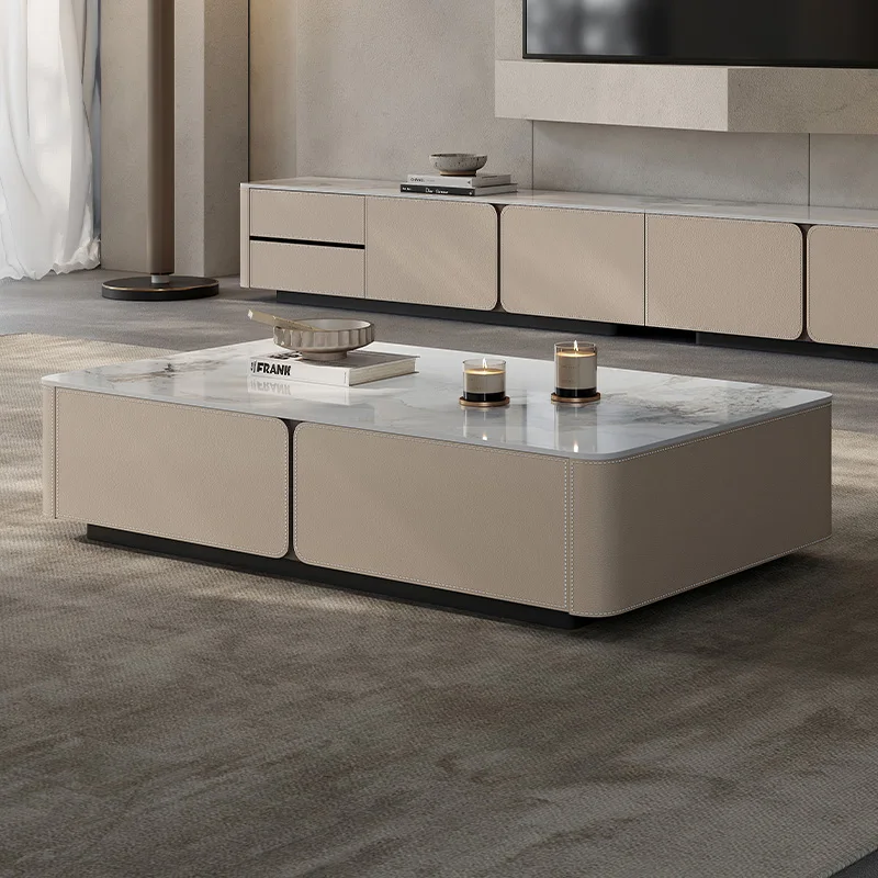 

Minimalist Coffee Table Living Room Simple Modern Design Suitable Various Sizes Apartments Rectangular