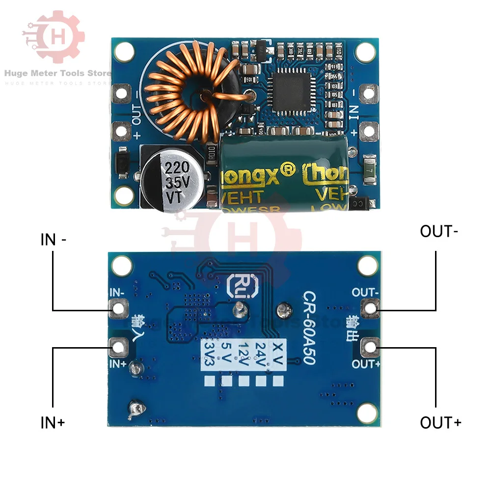 5A DC-DC Buck Module 60V 48V 36V 24V to 5V12V Step Down Adjustable Power Supply Module LED Lithium Charger With Heat Sink