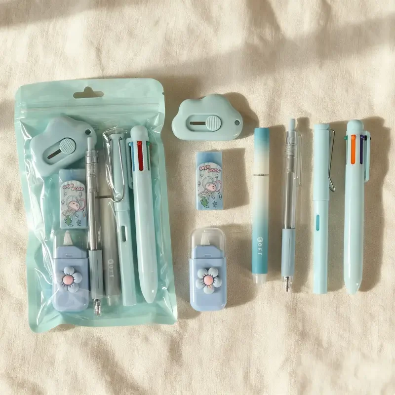 Juego de Papelería de 7 Piezas, de Alta Calidad, Regalo de Graduación para Estudiantes, Bolígrafo Neutral, Paquete de Papelería para Aprendizaje, para Logradores, Oficina