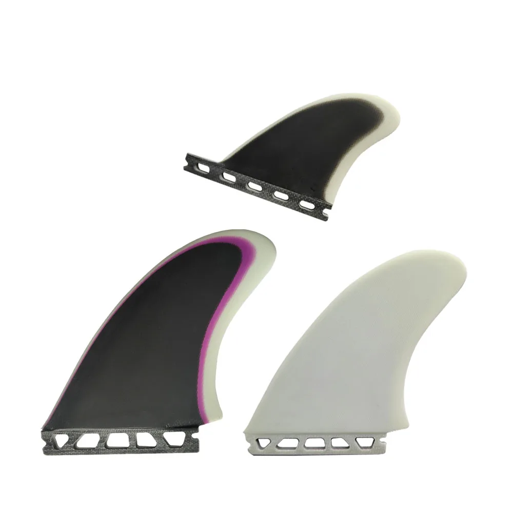 New Three Patchwork Color FUTURE 2+1 Fiberglass Surfboard Propeller Fins Foreign Trade Single Tail Goods In Kind With Logo