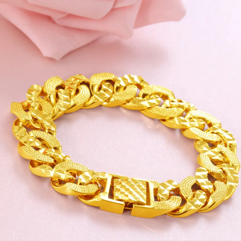 SAIYE Forever Not Fade 24K Gold Filled Jewelry Bracelets for Men Women Pulseira Feminina Bizuteria Joyas Wedding Fine Bracelets