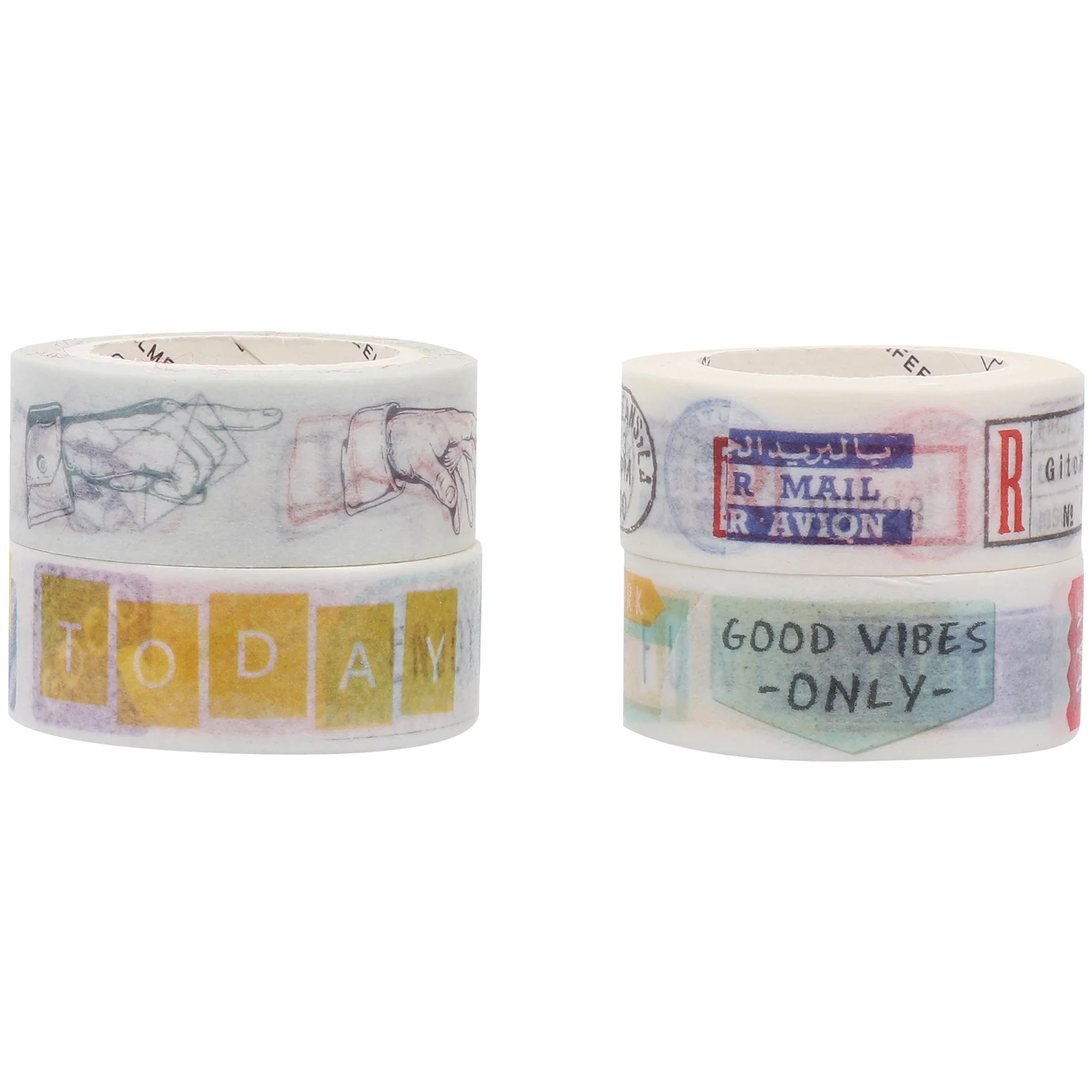 4 Pcs Washi Tape Daily Use DIY Decor Paper Office Label Multi-purpose Japanese Gift Wrapping Sticker