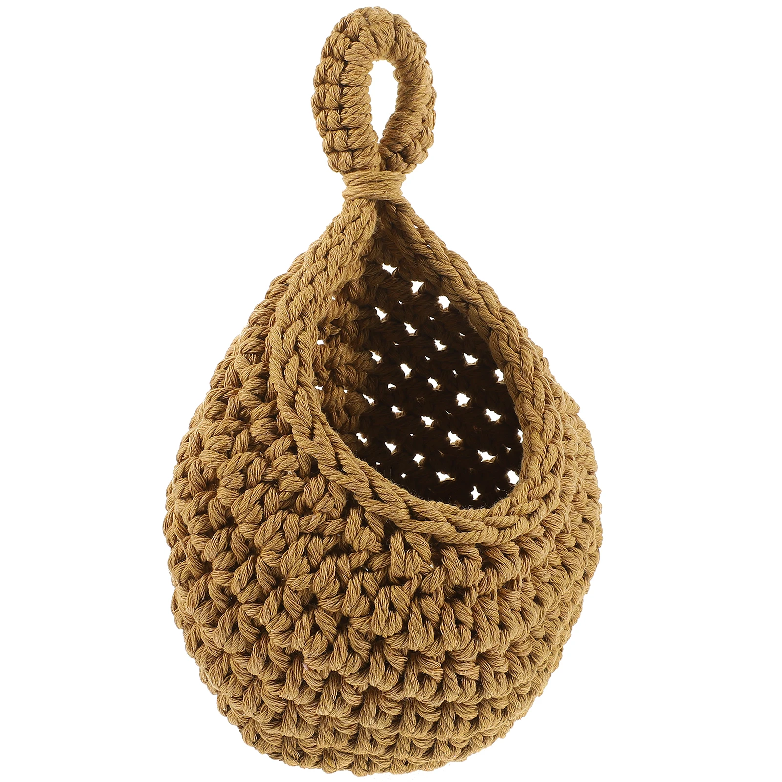

Rope Basket Cotton Storage Hanging Bohemian Decor Kitchen Fruit Flowerpot Khaki Wall Potato
