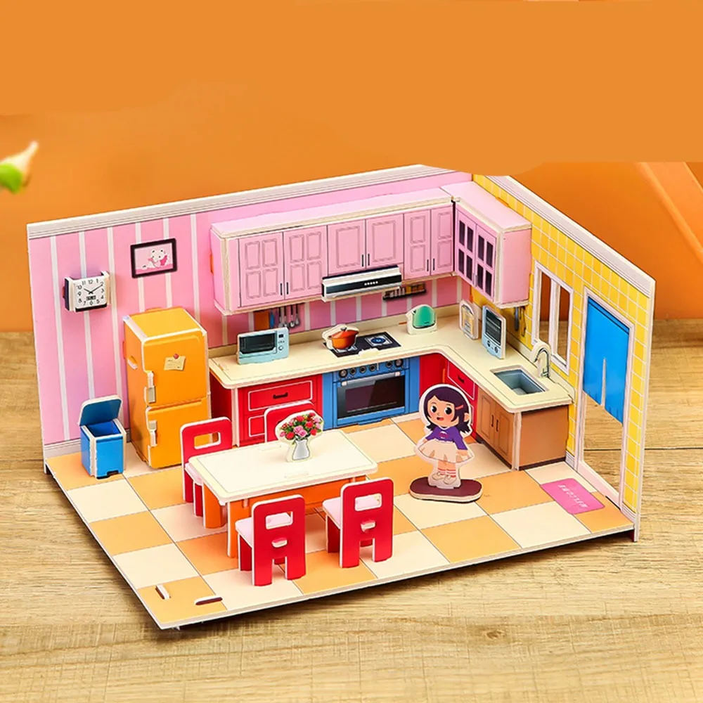 

Личность Бумага 3D Бумага Головоломка Комната Образовательная DIY Спальня Кухня Девушки