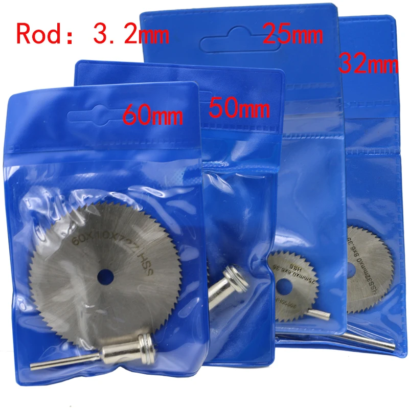 Hoja de sierra Circular HSS de 25/32/50/60mm, herramienta rotativa para cortador de Metal Dremel, juego de herramientas eléctricas, discos de corte de madera, corte de mandril de taladro