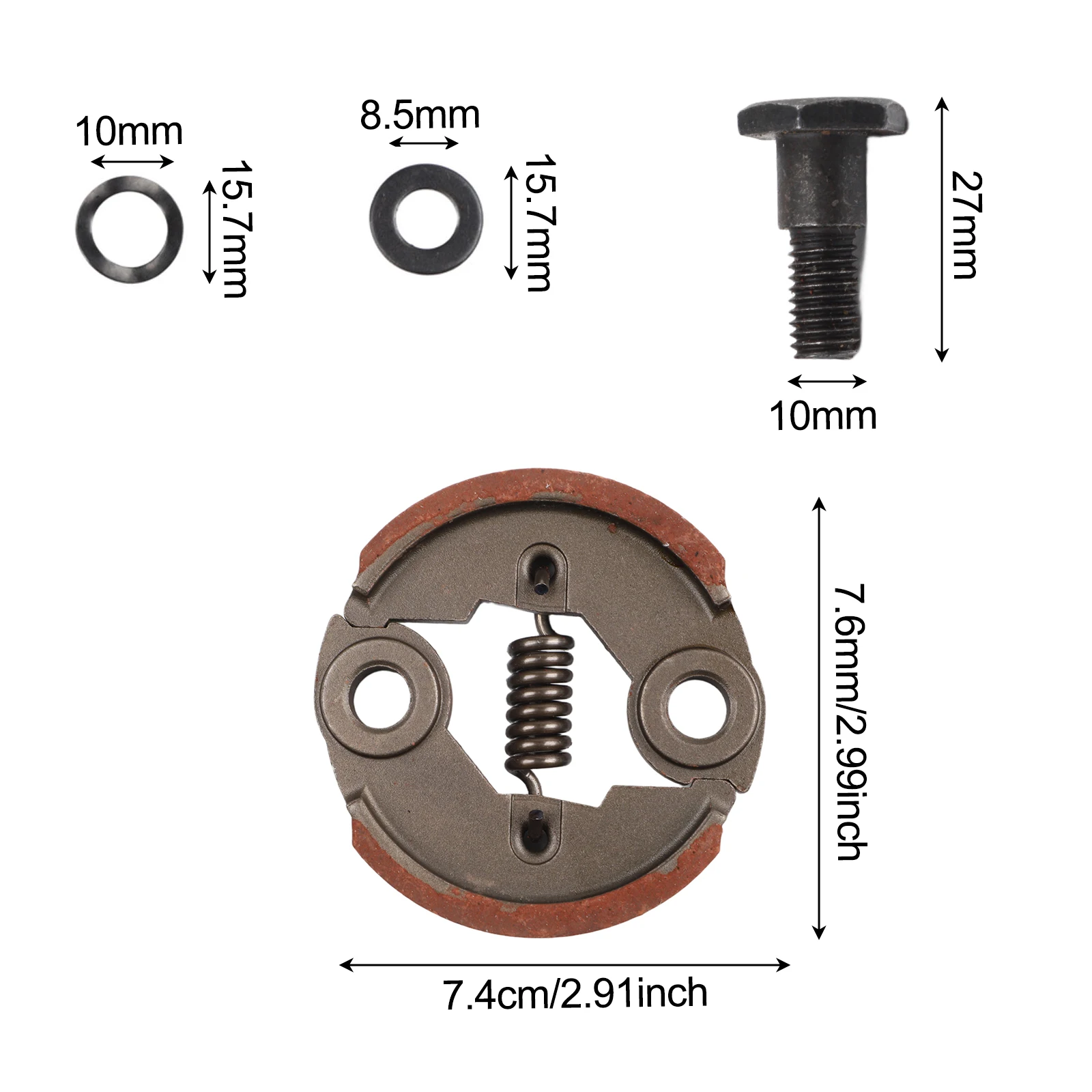 Replacement Clutch Kit for Lawn Mower for chainsaw Garden Tools Fits 43cc 52cc Brushcutter Trimmer Stainless Steel
