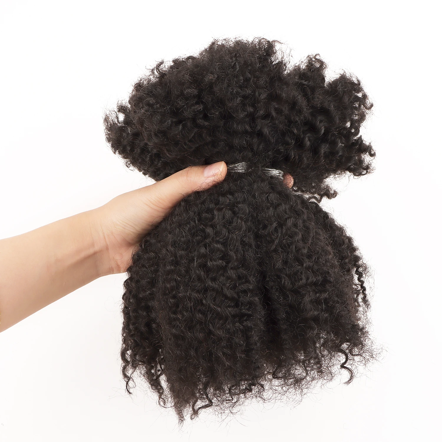 Afro Kinky rambut manusia Brasil keriting massal untuk mengepang bundel rambut Vietnam mentah basah dan bergelombang ekstensi Loc tanpa pakan 50g