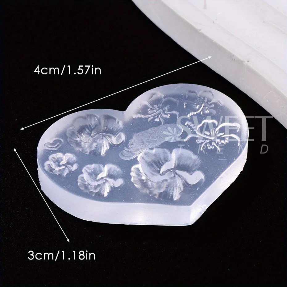 Mini moldes de silicona 3D para decoración de uñas, letras ABC, flores de pétalos grandes, herramientas de tallado acrílico 4