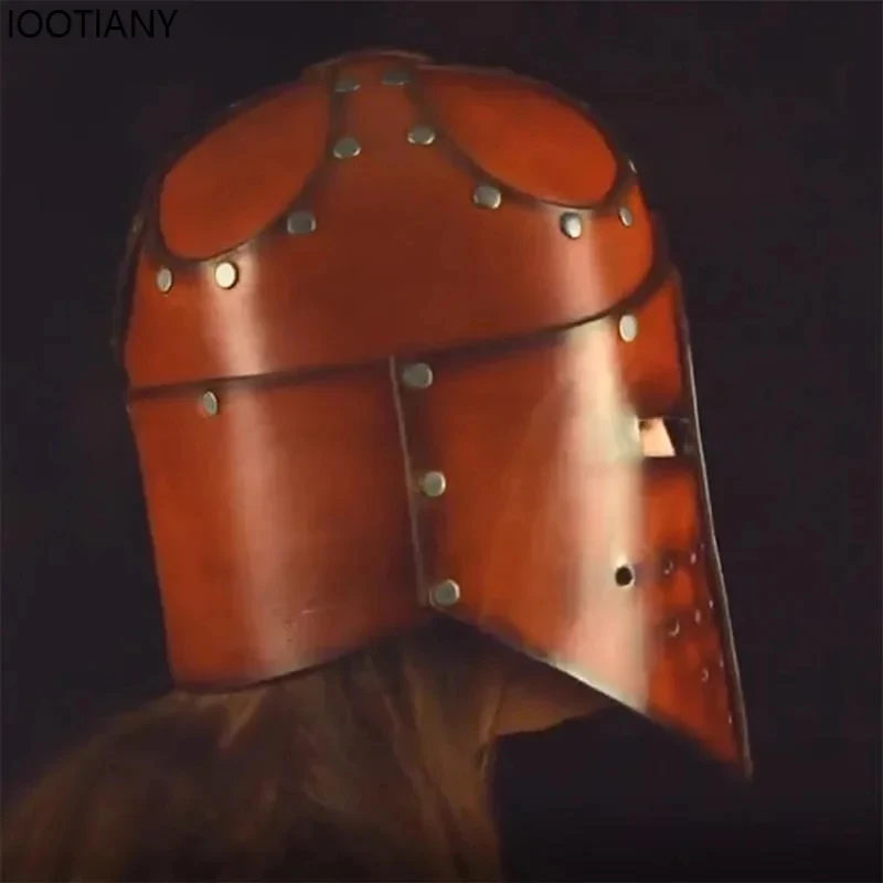 Máscaras de Cuero de Guerrero Vikingo, Pirata, Guerrero Medieval, Caballero Templario, Cruzado para Cosplay de Halloween, Disfraz de Soldado, Accesorios de Cabeza