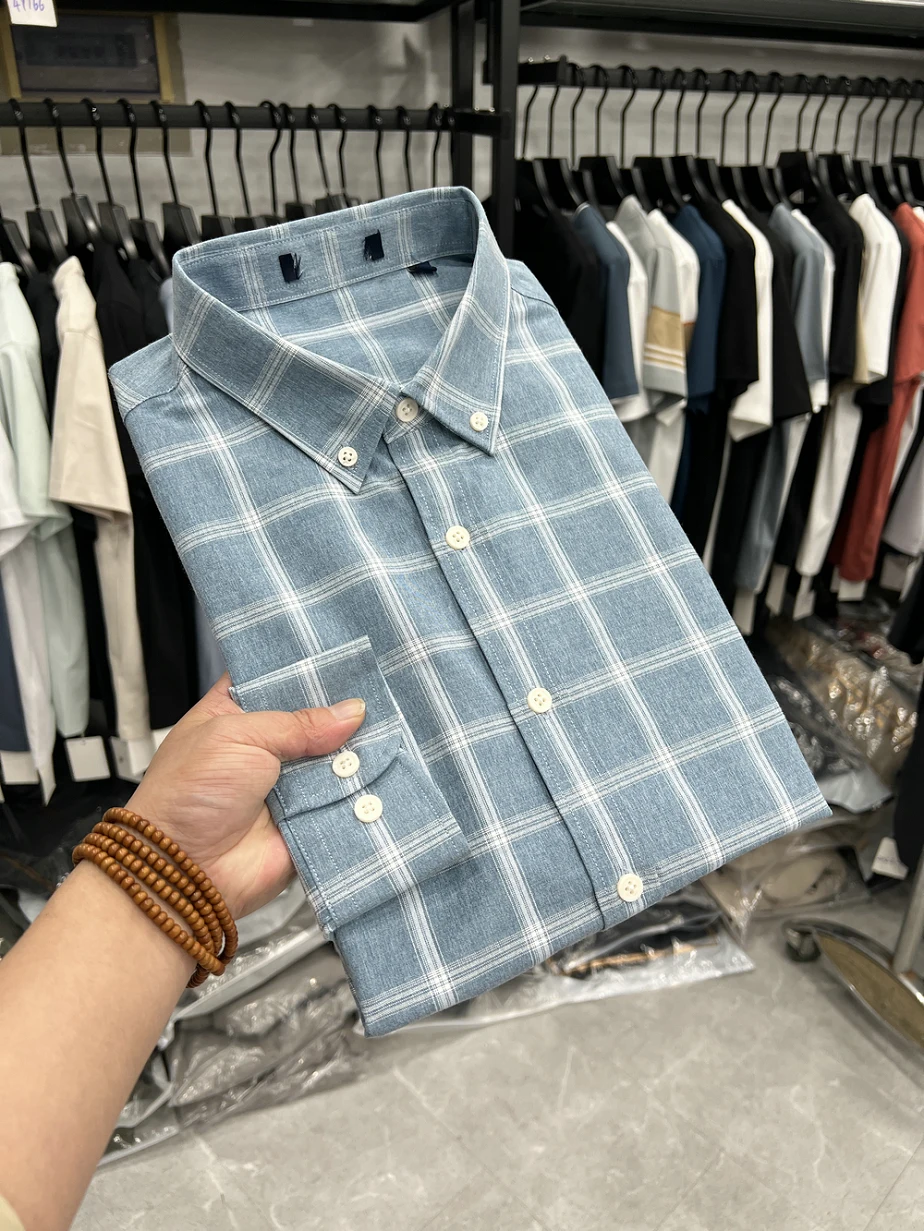 

LiuJia Men's Long Sve irt Thin Casual Sle Spring Faion Cheered Pattern Simple Japanese Sle Youth Inner Wear