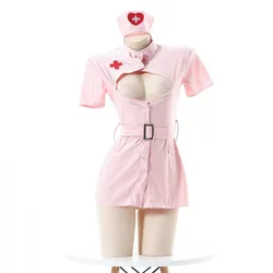 Japanese Sweet Sexy Nurse Dress Sensual Lingerie Woman Tight Belt Bag Hip Skirt Royal Sister Costumes Cosplay Hospital Uniform