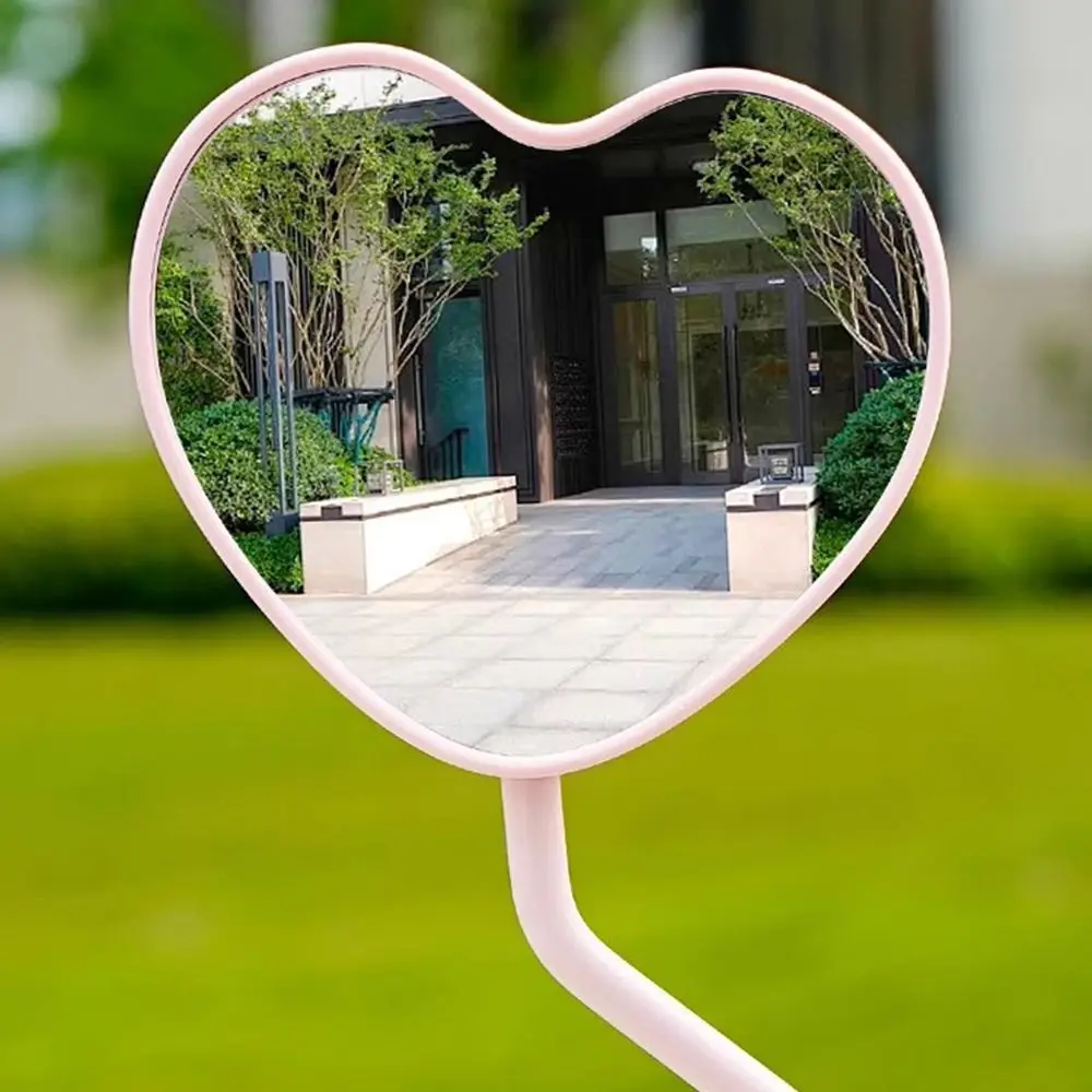 Multicolor Ebike Rearview Mirror Heart Shape Broad Vision Rearview Mirror ABS Material Convex Design Safety Mirror Bicycle