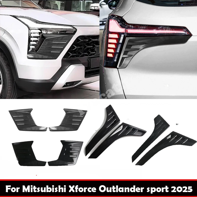 

Для Mitsubishi Xforce Outlander sport 2025 2026, внешний ABS, черный, передний бампер, крыло, противотуманная фара, задняя противотуманная фара, крышка для бровей
