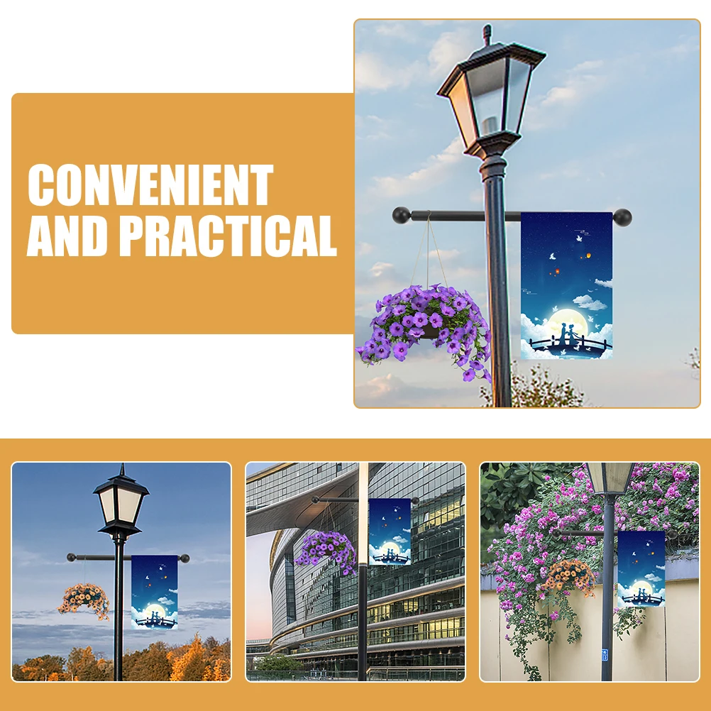 

2 Pcs Lamp Post Cross Arm Handle Aluminum Alloy Flag Holder Yard Supply Metal Rods Lighting AccessoriesLights Post Arm Rest