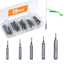 Goture 28pcs/lot Fishing Sinker Set 3.5g 5g 7g 10g 14g Drop Shot Fish Weight Carp Fishing Baits Sinker Fishing Tackle with Box
