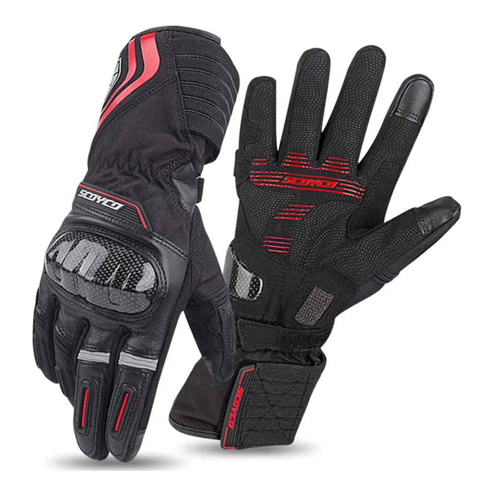 

Motorcycle Gloves Carbon Fiber Winter Motorcycle Gloves Keep Warm Gloves Man Wear Resistant Guantes Moto Waterproof Thicken