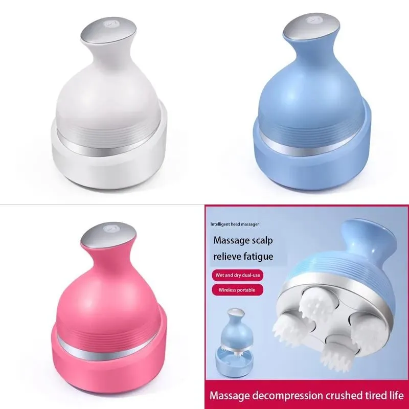 Smart Electric Scalp Massager Head Deep Tissue Kneading Vibration Charging