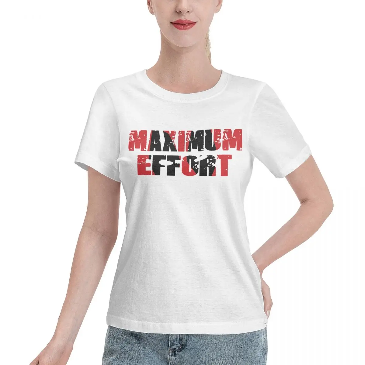 Durable Wear Maximum Effort Women's T-shirt Simple Aesthetic Women Top