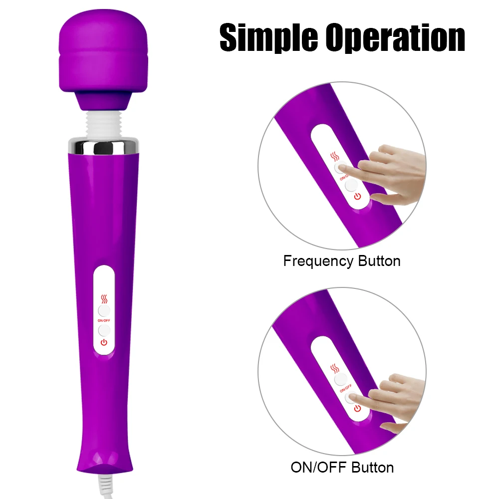 IKOKY Big Size AV Rod Stick G Spot Massage 10 Speed Vibrator Sex Toys for Women Magic Wand Massager Clitoris Stimulator