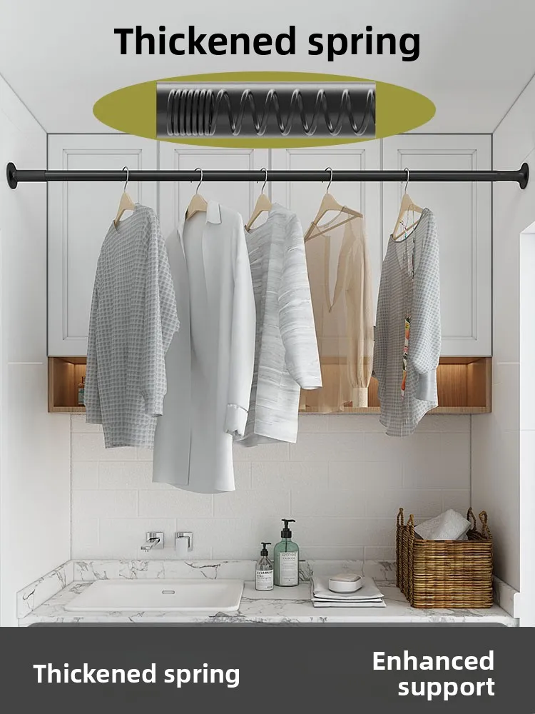 قضيب ستائر روماني داخلي قابل للتمدد من باينشي، لا يحتاج إلى حفر، بطول 3 أمتار لتجفيف الملابس ومعالجة النوافذ