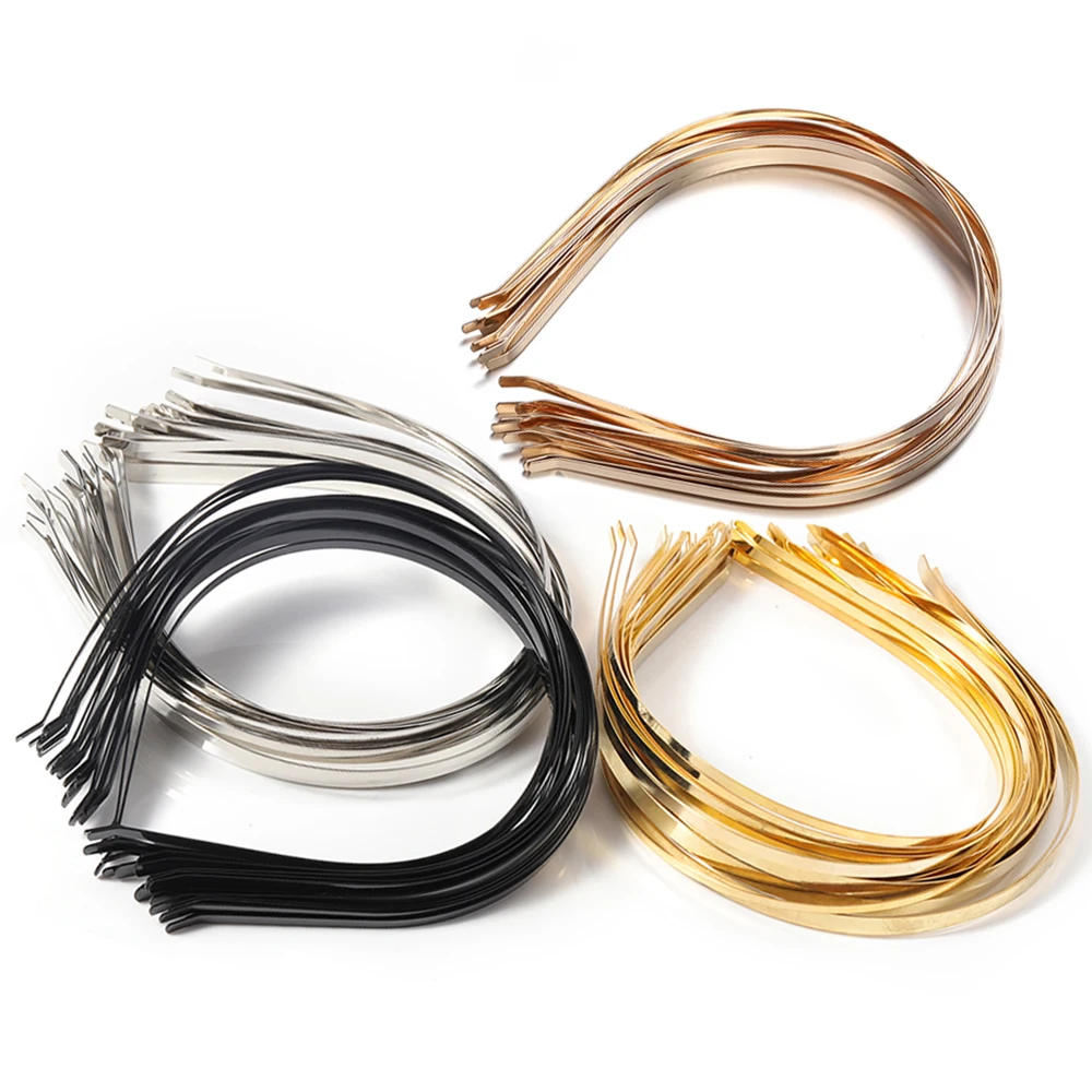 5pcs Stainless Steel Headband 3/4/5/6/7mm Gold Silver Black Color Blanks Head Hoop Base for Diy Jewelry Making Bride Headwear