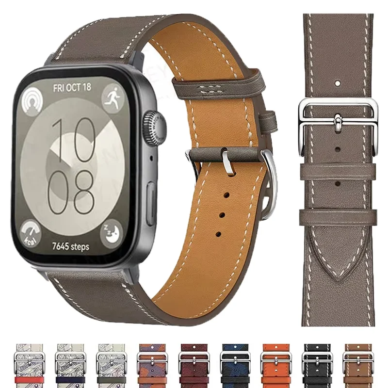 Retro Loop สําหรับ Huawei Watch Fit 3 สายสร้อยข้อมือหนังสายรัดข้อมือ Quick Replacement เข็มขัด correa นาฬิกาสําหรับ Huawei Fit 3-2