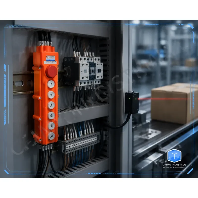 【CHIMU INDUSTRIAL】 for CLD-63H COB-63H Push Button Switch Emergency Stop Crane Hoist Control Box DC